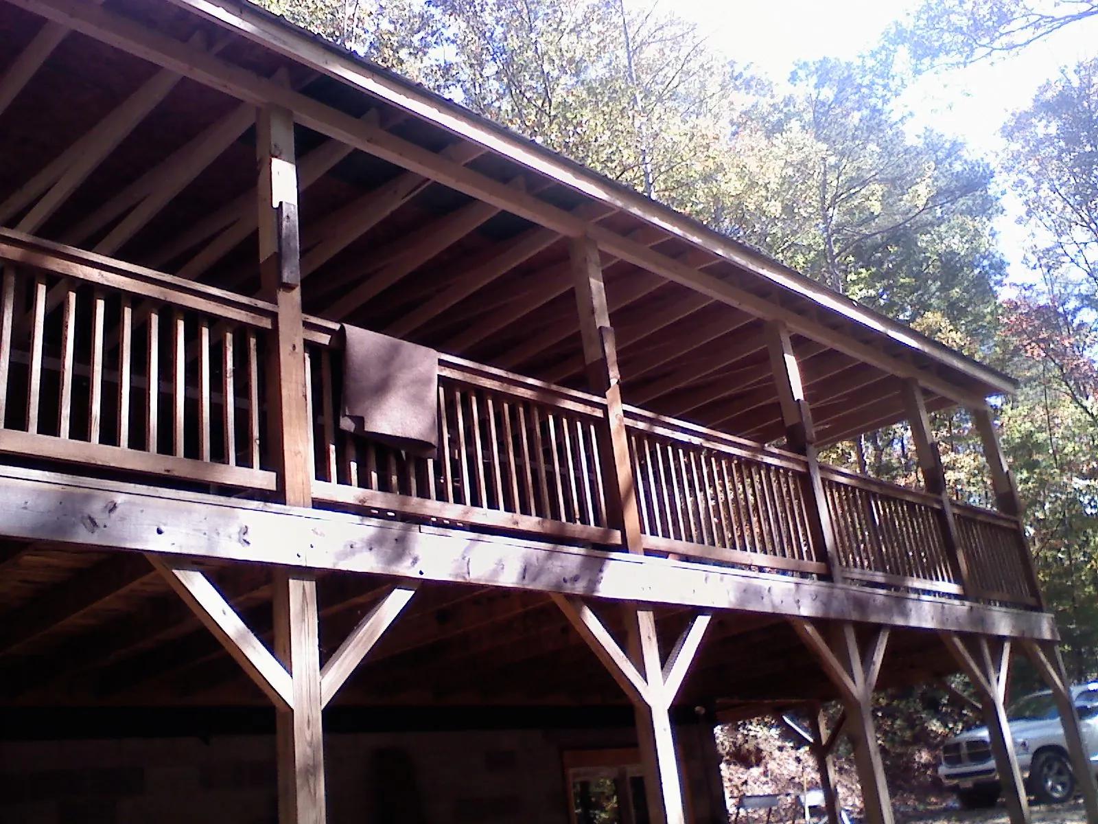 Timber framing under a new elevated porch and deck — Roof Leak Repair in Boiling Springs by Roofing Brothers